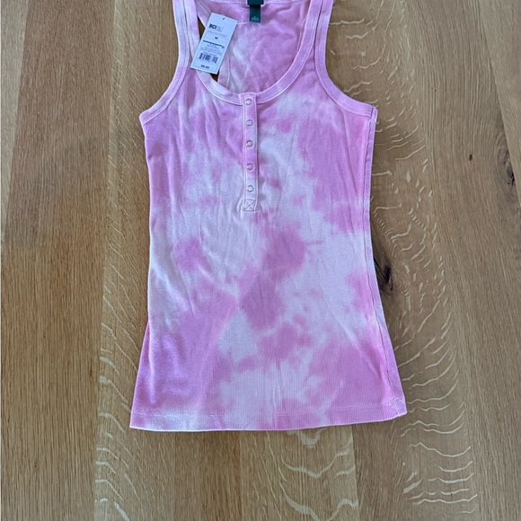 🆕 Wild Fable Pink and White Tie-Dye Tank Top - Picture 1 of 2